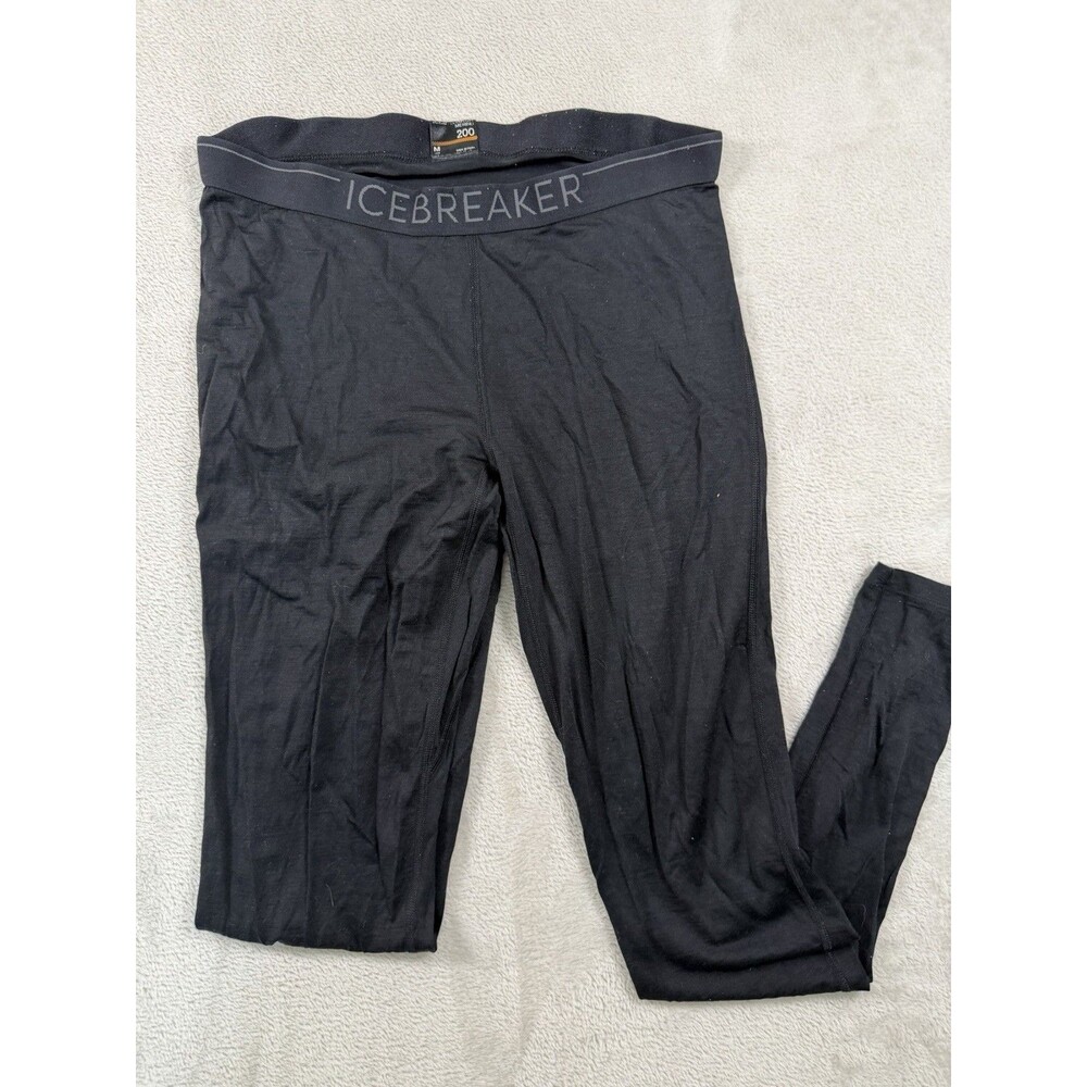Icebreaker Merino 200 Base Size M Leggings Thermal Pants Black Base Layer